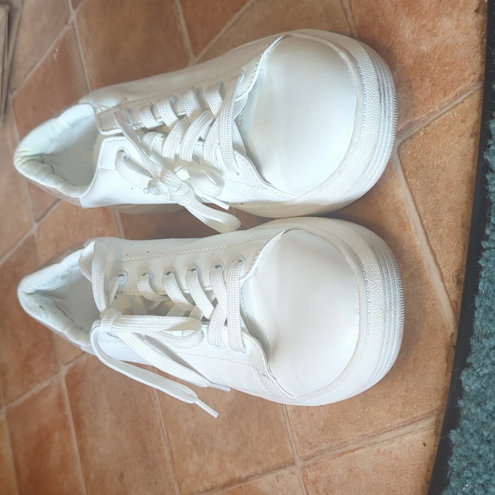 White and Rose gold Sneakers